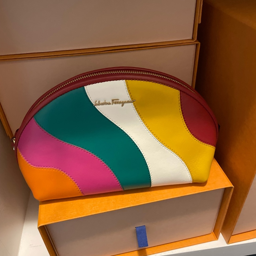 Multicolored Ferraragamo pouch makeup case